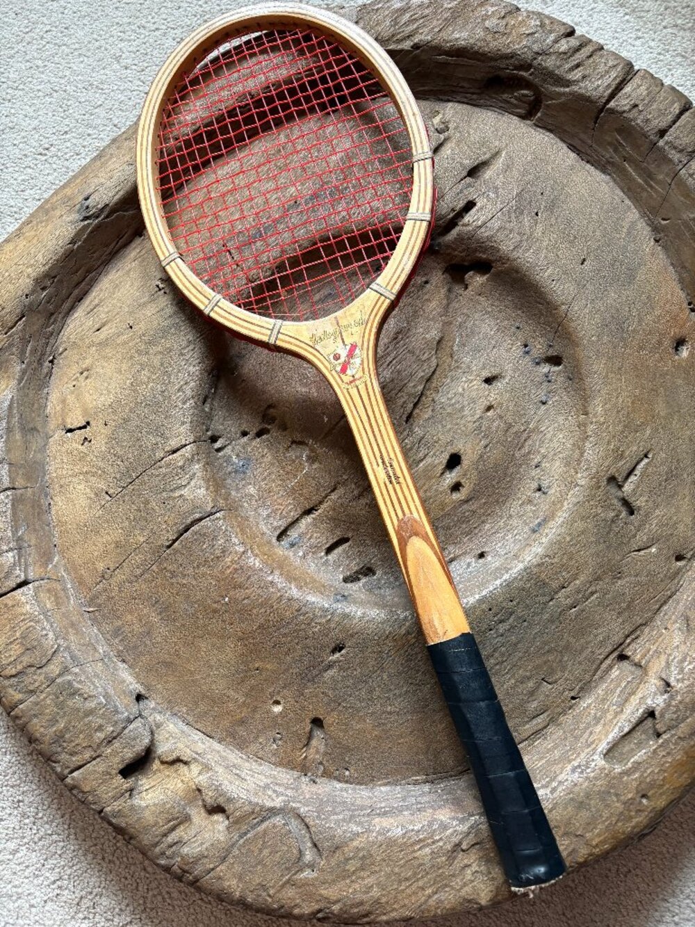 Vintage Autograph Free Swing wooden midcentury tennis racket sports decor
